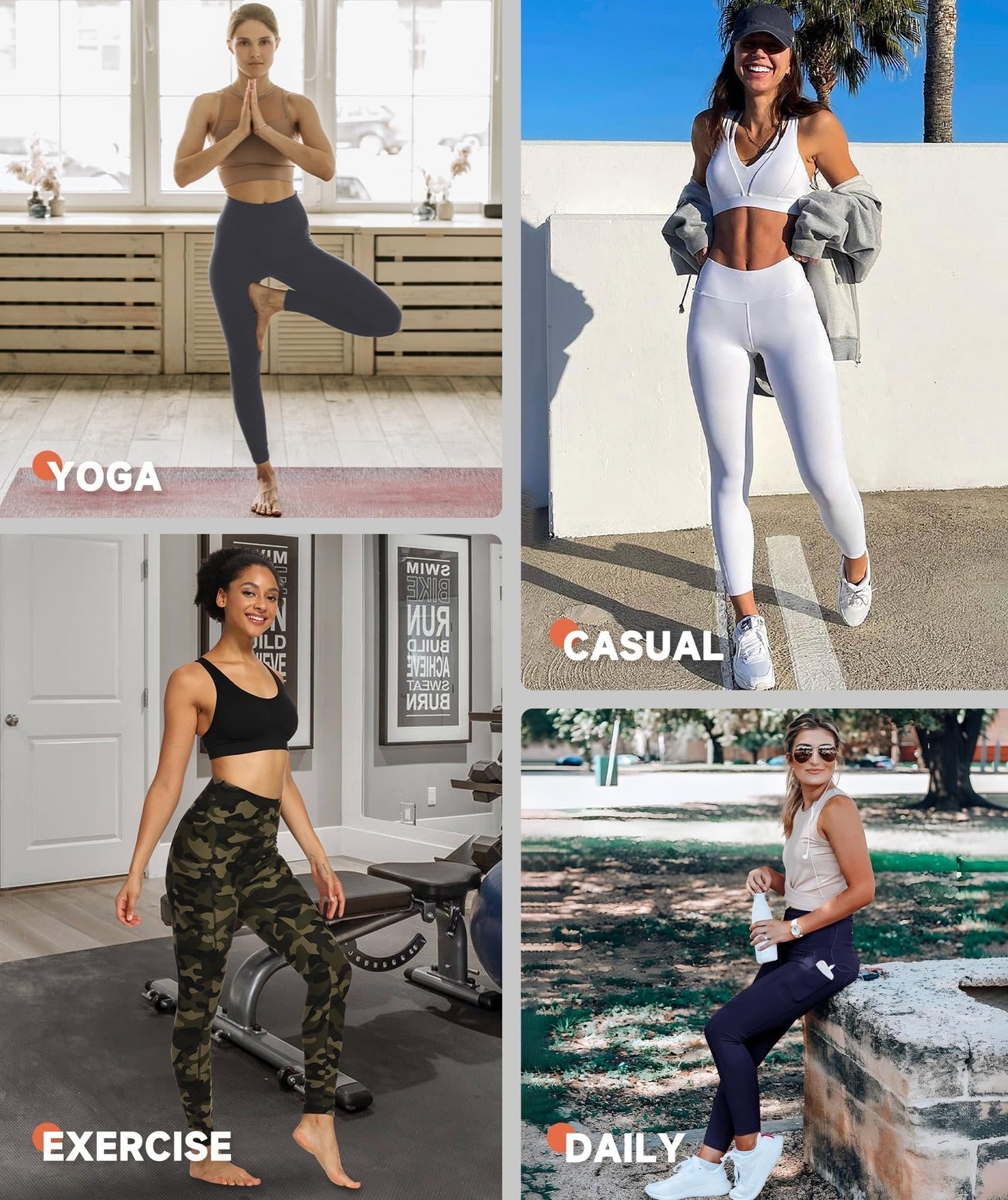 GAYHAY High Waisted Leggings for Women - Soft Opaque Slim Tummy Control Printed Pants for Running Cycling Yoga