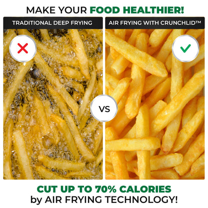 Sousvide Art 7-in-1 Instant Pot Air Fryer Lid 8 qt, Instant Pot Pressure Cooker Attachment - Fryers Lid - Instapot Accessory - Air Fryer Accessories Combo with Basket, Rack, Mat, Tongs, Cookbook