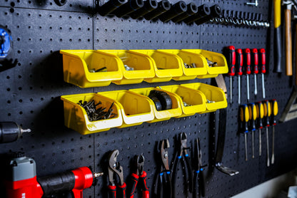 WallPeg Peg Board Bin Kit - Kit PB-4 - Pegboard Accessories for Garage Storage & Tool Organizer - Workbench Bins Pegboard Accessories