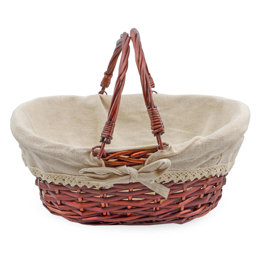 Cornucopia Brands Wicker Basket w/Handles (Reddish Brown), for Fall Decor, Easter, Picnics, Gifts, Home Decor and More, 13 x 10 x 6 Inches