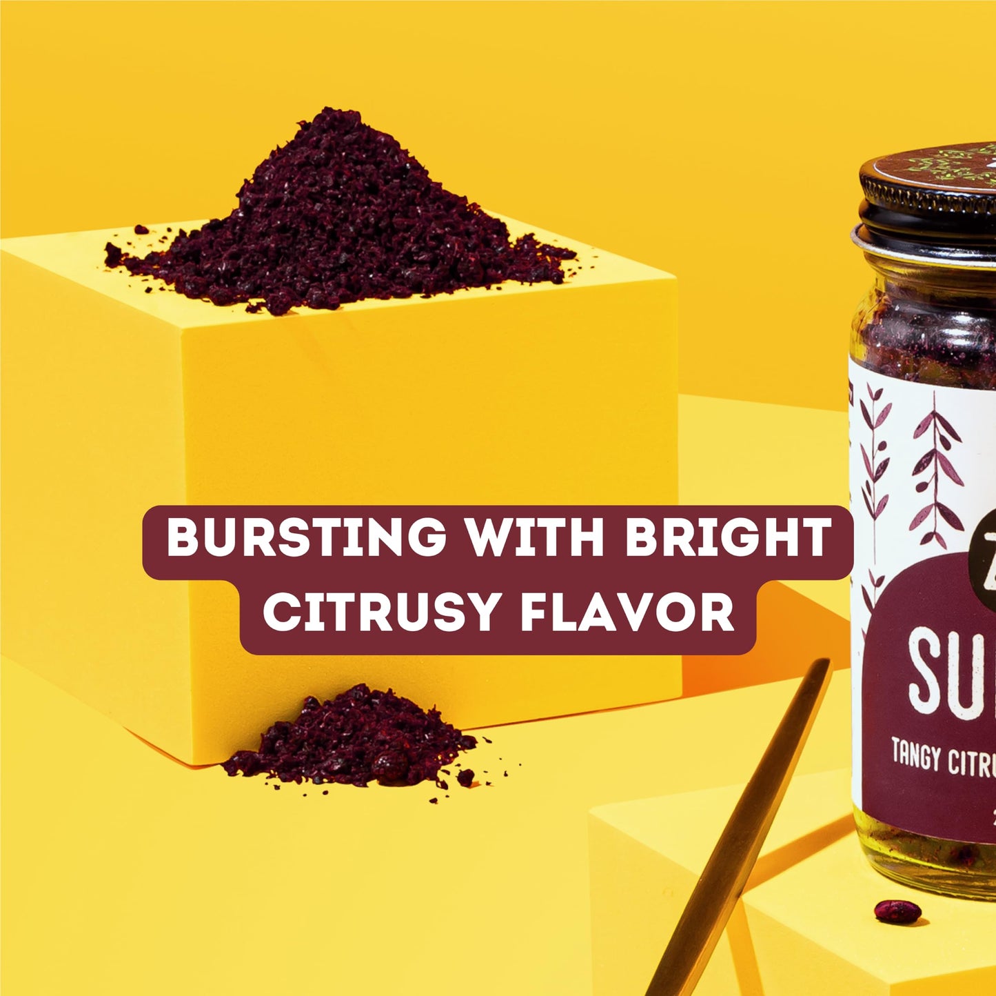 Sumac by Z&Z | Ground Sumac Spice Made from Fresh Tangy Citrus (Sumac) Berries | Turkish Sumac Seasoning for Marinades, Salads, Rice, & Hummus | Authentic Middle Eastern & Mediterranean Taste, 2 Oz