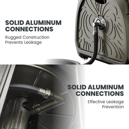 Giraffe Tools SW5 Metal Hose Reel Box, Heavy Duty Garden Hose Storage Reel Hideaway, Crank Handle, 150ft 5/8" Hose Capacity, Green