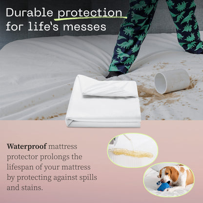 Coop Home Goods Ultra-Tech Waterproof Mattress Protector Cal King, Smooth Top Mattress Pad, Waterproof Cover, Up to 18 Inches Deep, Machine Washable, Noiseless Comfort, Cal King (72x84)