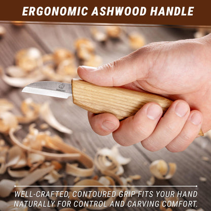 BeaverCraft Whittling Knife C2 6.5" - Wood Chip Carving Knife for General Purpose - Detail Whittling Knives Carbon Steel - Wood Carving Tools for Beginners