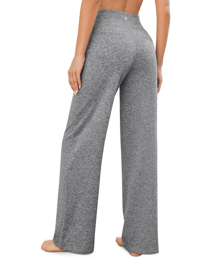 G4Free Wide Leg Athletic Sweatpants Stretch Bootcut Trouser Style Pants with Pockets Straight Leg Yoga Pants for Woman Dress Work Slacksl(Heather Grey,XXS,27")