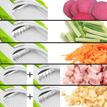 Starfrit Pump'n'Slice - Vertical Mandoline, Food Chopper, Slicer - Precision Adjustable Slicing, Julienne, Dicing - Safe Enclosed Blades, Fold for Storage - High Efficiency Spring Pump - Cleaning Tool