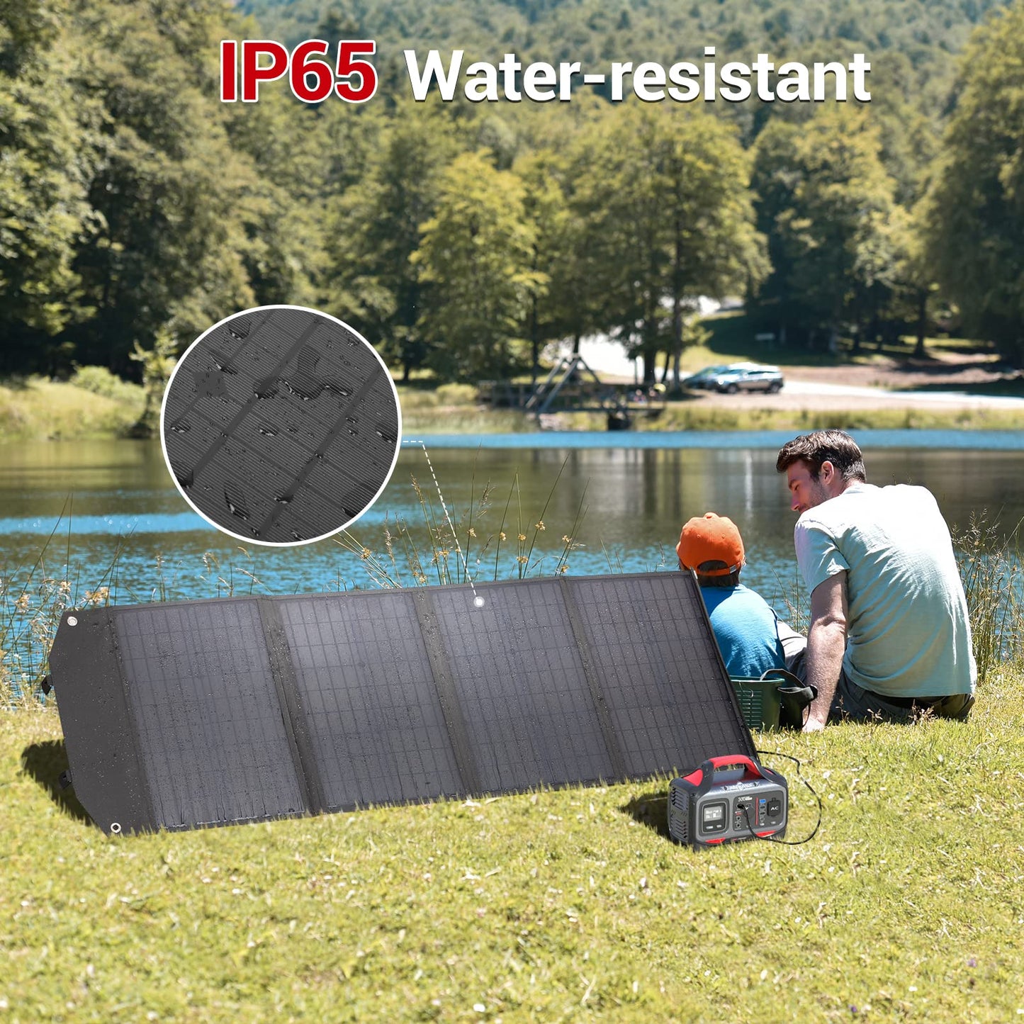 ROCKPALS SP003 100W Portable Solar Panel for Solar Generator and USB Devices, Compatible with Jackery/EF/Bluetti/Anker/Goal Zero Power Station, Foldable Solar Panel Charger for Outdoor Camping Travel