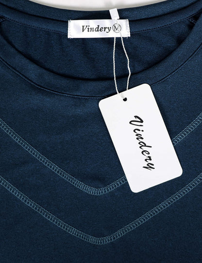 Vldnery Workout Shirts for Women Short Sleeve Yoga Tunic Tshirt Loose Fit Exercise Tops Training Running Clothes Fitness Tees Jogging Bike, Dark Blue 3X-Large