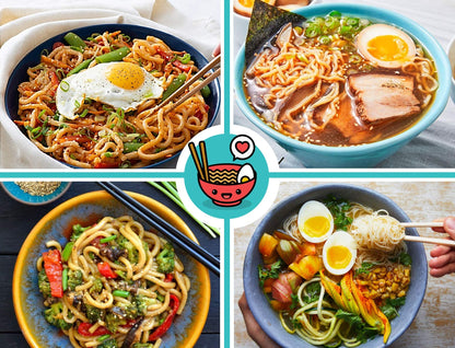 Unbreakable Ramen Bowl Set with Chopsticks and Spoon: 2 large Japanese Style Melamine Ramen Bowls, Dipping Bowls and Chopstick Stands for Asian Pho Soup Thai Miso Udon Wonton (2 Bowl Set, Red-Black)