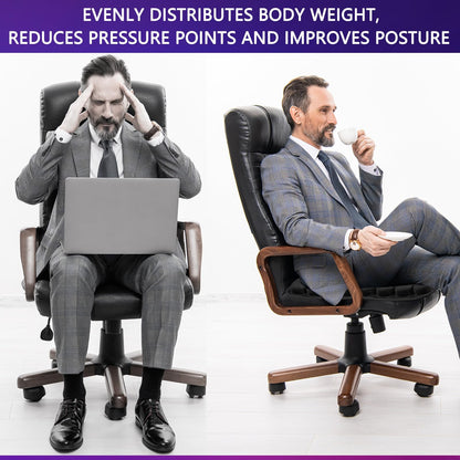 SUNFICON Air Cushion Inflatable Chair Air Seat Cushion Car Portable Breathable Comfort Cushion Office Wheelchair Pad Orthopedics Pain Pressure Relief Cushion Camping Seat Mat 18 x 16 x1 in Black