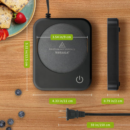 VOBAGA Coffee Mug Warmer for Desk with Auto Shut Off & 3-Temp Settings, Coffee Cup Warmer with Smart Safety Alert Home Office Accessory, Perfect for Coffee, Tea, Milk (No Mug)