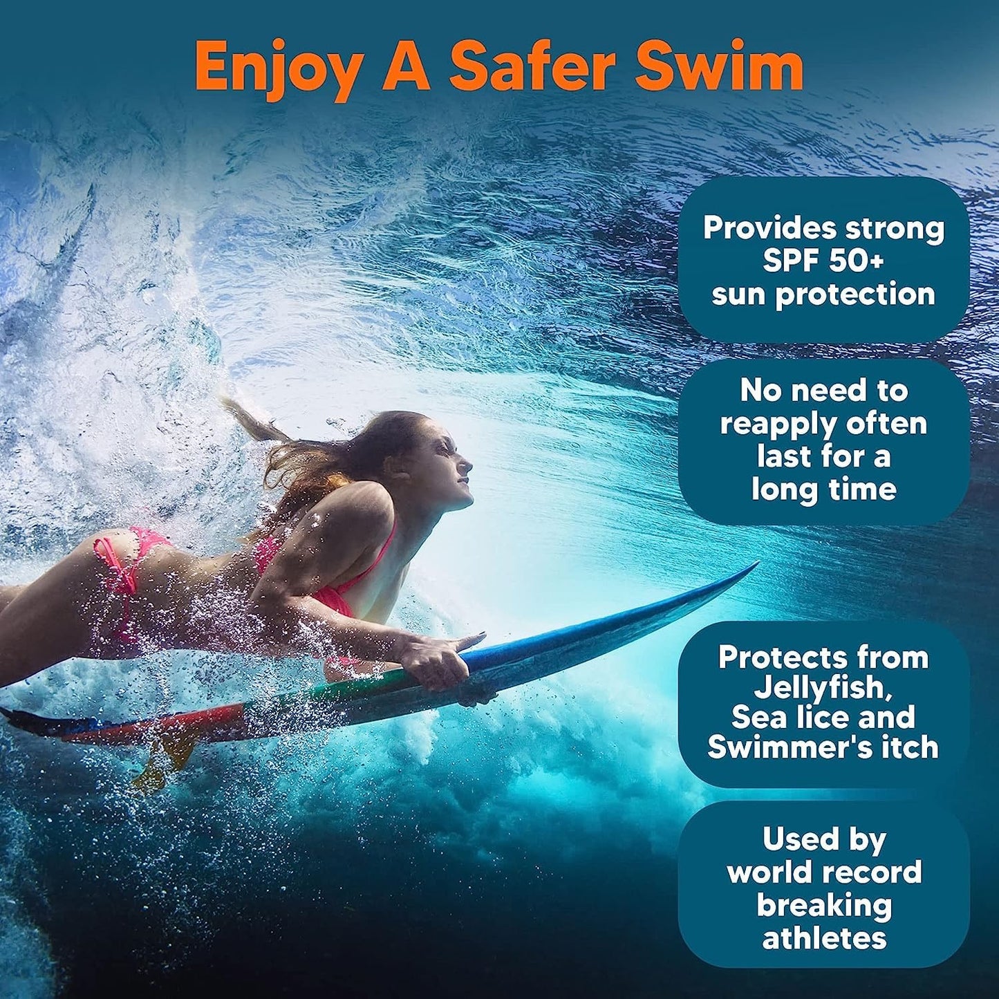 Safe Sea Jellyfish Sting-Blocking Sunscreen, SPF 40+ Spray 4 Fl oz, Waterproof, Biodegradable, Coral Reef-Safe – Body and Face Sunscreen, Anti-Jellyfish and Sea-Lice sting protection.