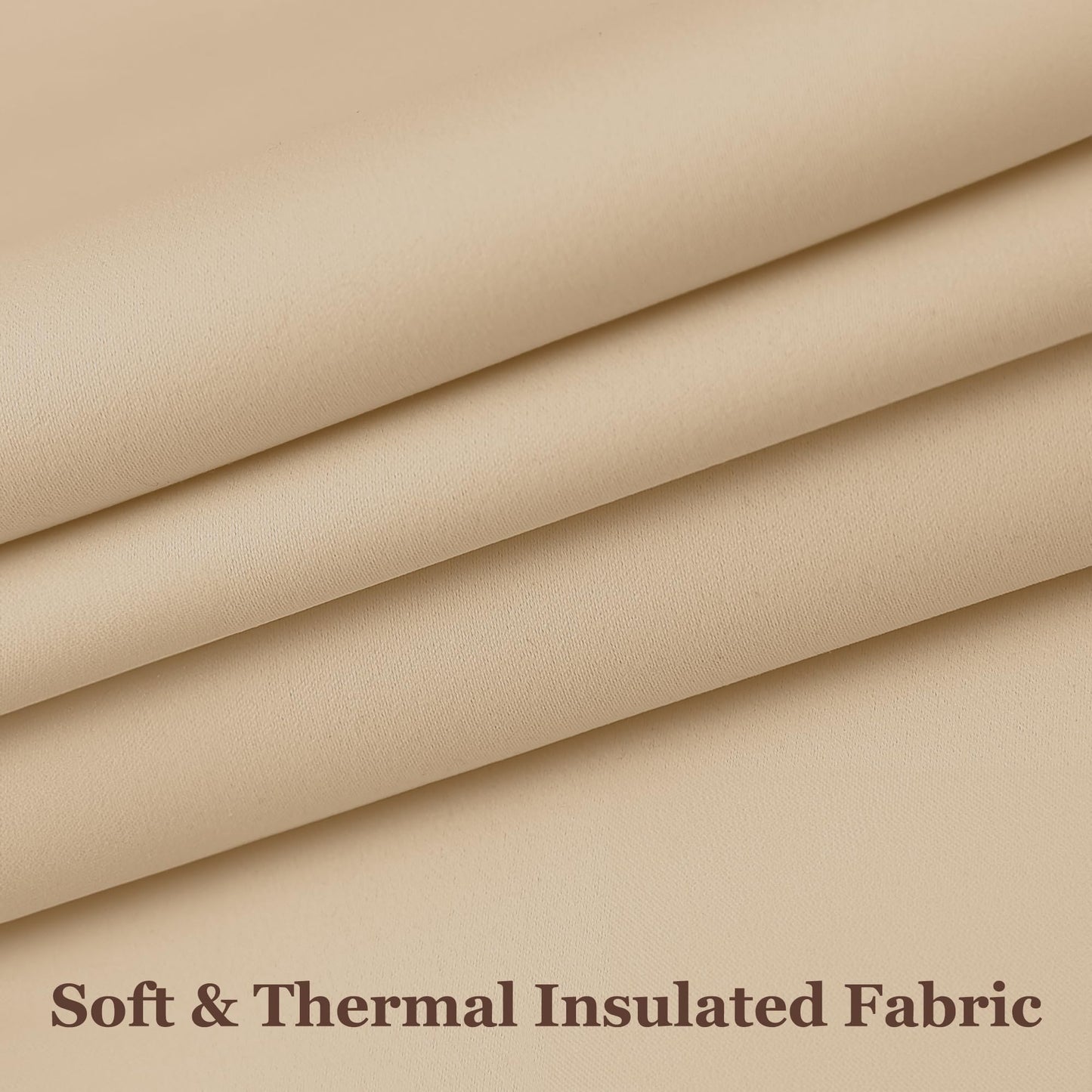 Rose Home Fashion Blackout Sliding Door Curtains, Room Darkening Thermal Insulated Curtains for Living Room Bedroom, Sliding Glass Door Drapes, 1 Panel, W52 x L96, Biscotti Beige