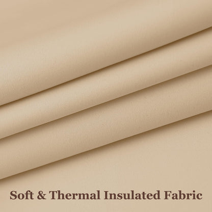 Rose Home Fashion Blackout Sliding Door Curtains, Room Darkening Thermal Insulated Curtains for Living Room Bedroom, Sliding Glass Door Drapes, 1 Panel, W52 x L96, Biscotti Beige