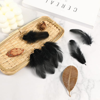 Soarer Black Craft Feathers Bulk - 300pcs 3-5inch Natural Feathers for Wedding Home,Dream Catcher Supplies,DIY Crafts and Halloween Holiday Party(Black)