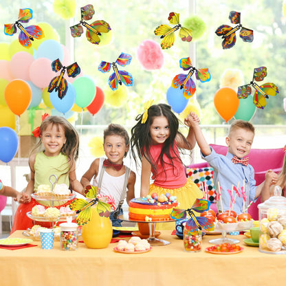 AhlsenL 20 PCS Flying Butterfly Toy, Wind Up Flying Butterfly Surprise Box Wind Up Butterfly Surprise Toy for Wedding Birthday Party Book and Greeting Cards(5 Styles)