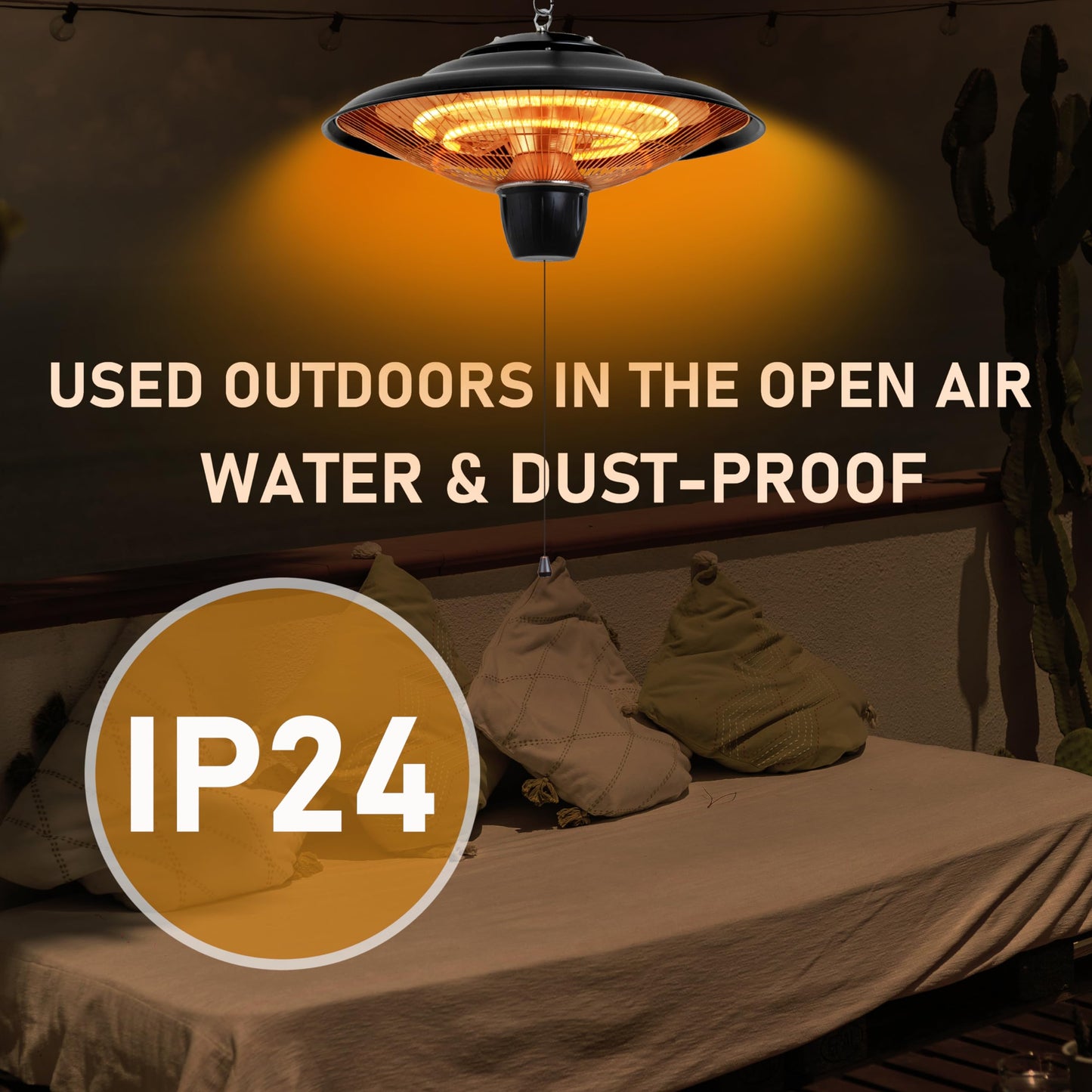 DONYER POWER 1500W Electric Patio Heater Ceiling Mounted Outdoor Heaters for Patio Easy Installation both Indoor Use