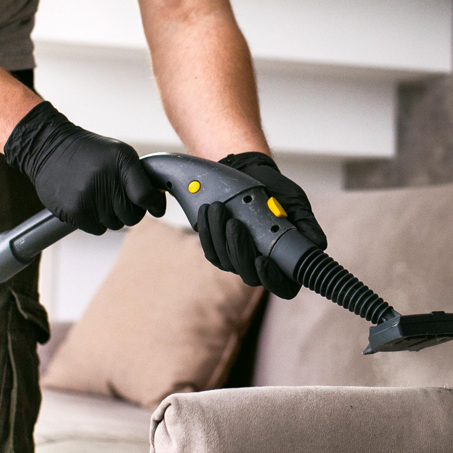 SwiftGrip Disposable Nitrile Exam Gloves, Black Nitrile Gloves Disposable Latex Free for Medical, Cooking & Esthetician, Food-Safe Rubber Gloves, Powder Free, Non-Sterile, 100-ct Box (Medium)