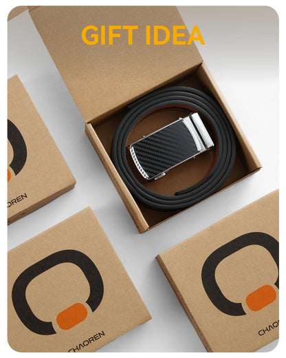 CHAOREN Mens Belt Leather Ratchet Belt - Customizable Fit, Effortless Style (35mm)