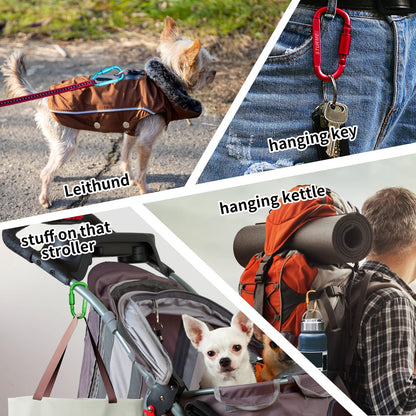 STURME Carabiner Clip Aluminum D-Ring Locking Durable Strong and Light Large Carabiners Clip Set for Outdoor Camping Screw Gate Lock Hooks Spring Link Improved Design Pack (9 Pack)