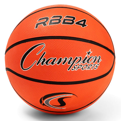 Champion Sports Rubber Intermediate, Heavy Duty - Pro-Style Basketballs, Various Sizes - Premium Basketball Equipment, Indoor Outdoor - Sports Education Supplies (Size 6, Orange)