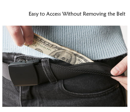 SUOSDEY Travel Money Belt, Nylon Hidden Money Pocket Belt with Plastic Buckle