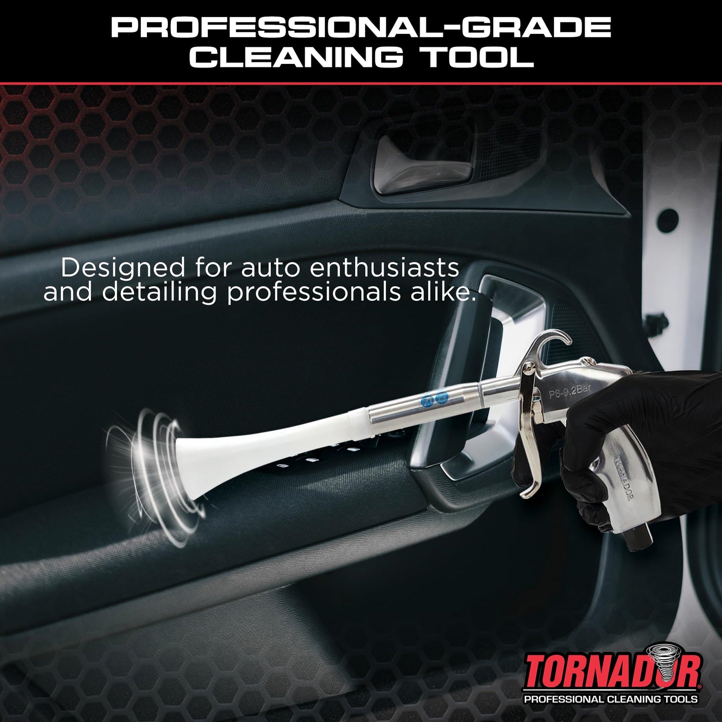 Tornador Z-014 Air Blow Out Tool | High-Performance Air Blower for Fast Car Detailing | Quickly Cleans & Dries Hard-to-Reach Areas | Essential Tool for Professionals