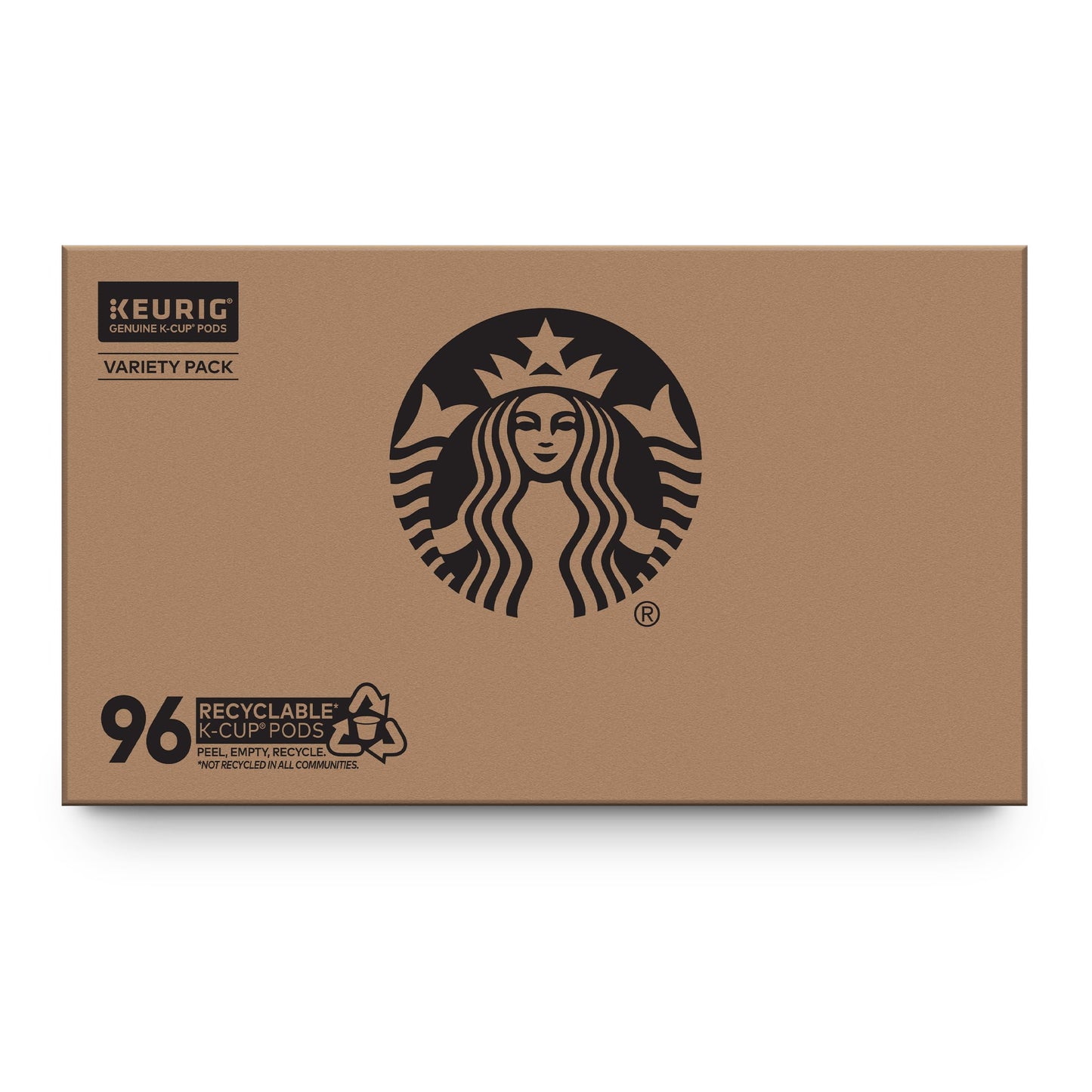 Starbucks K-Cup Coffee Pods, Dark Roast Coffee Variety Pack for Keurig Brewers, 100% Arabica, 1 Box (96 Pods)