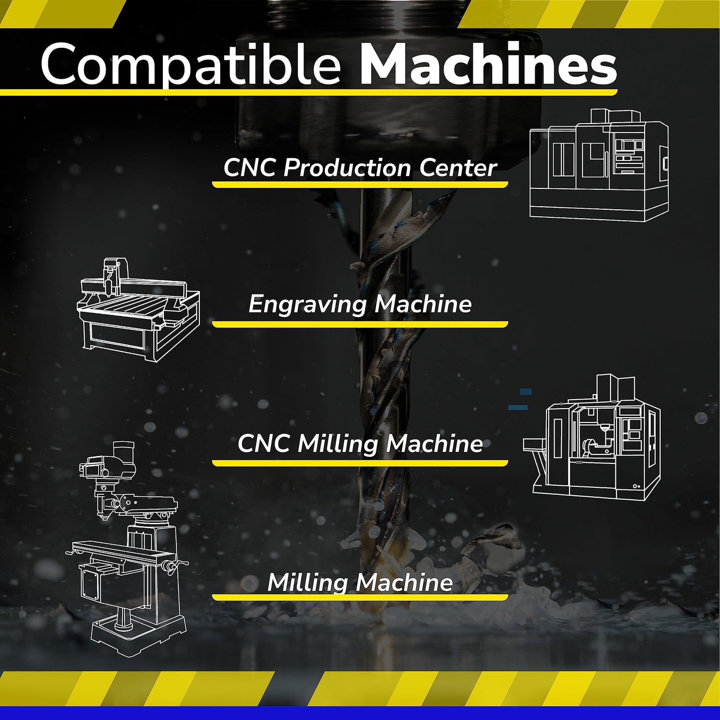 SPEED TIGER ISE Carbide End Mill 1/8” – 4 Flute, Square Nose, AlTiBN Coated, CNC Router Bit for Hardened Steel, Alloy Steel, Stainless Steel – Made in Taiwan, 5-Pack