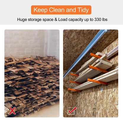 Ultrawall Wall Mount Wood Organizer Racks, Lumber Storage Metal Racks Wood Storage Racks with 3-Level (3 Pack)