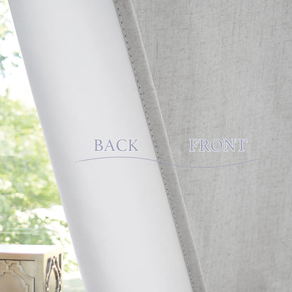 RYB HOME Kitchen Door Curtains 69 inch Length, 100% Blackout Natural Linen Blended Skylight/Patio/Glass/French Door Window Decor Privacy Shades, W26 x L69 inch, Concrete Grey, 1 Panel