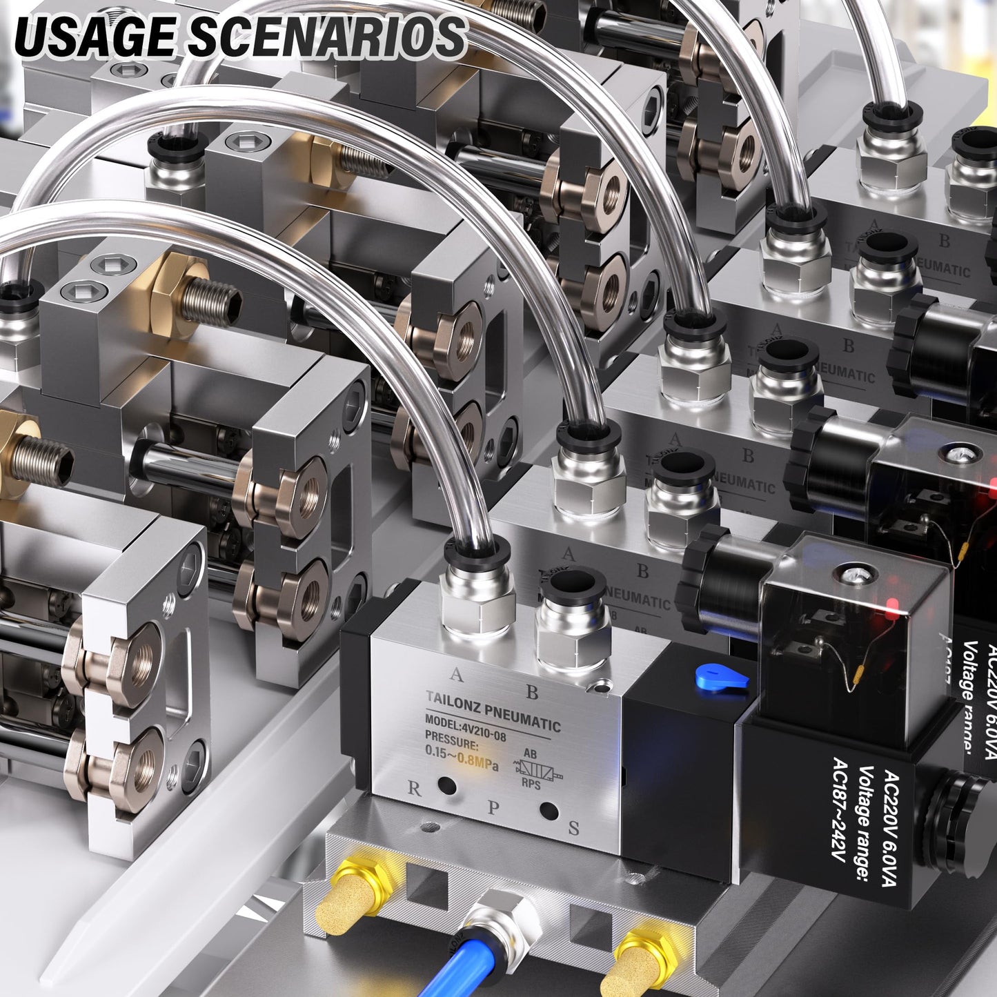 TAILONZ PNEUMATIC Male Straight 1/4 Inch Tube OD x 1/4 Inch NPT Thread Push to Connect Fitting PC-1/4-N2 (Pack of 10)