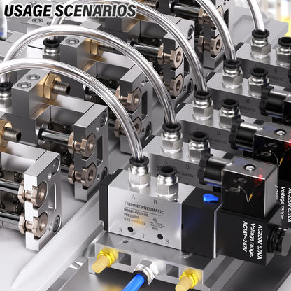 TAILONZ PNEUMATIC Male Straight 1/4 Inch Tube OD x 1/4 Inch NPT Thread Push to Connect Fitting PC-1/4-N2 (Pack of 10)