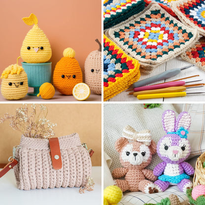 3x60g White Yarn for Crocheting and Knitting;3x66m (72yds) Cotton Yarn for Beginners with Easy-to-See Stitches;Worsted-Weight Medium #4;Cotton-Nylon Blend Yarn for Beginners Crochet Kit Making