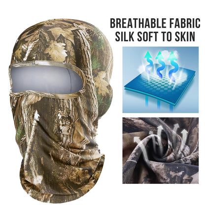 WTACTFUL 3 Pieces Balaclava Face Ski Mask for Men, Summer Breathable Full Face Cover Mask for Motorcycle Cycling Skiing Outdoor Sports Black Gray Tree Camo