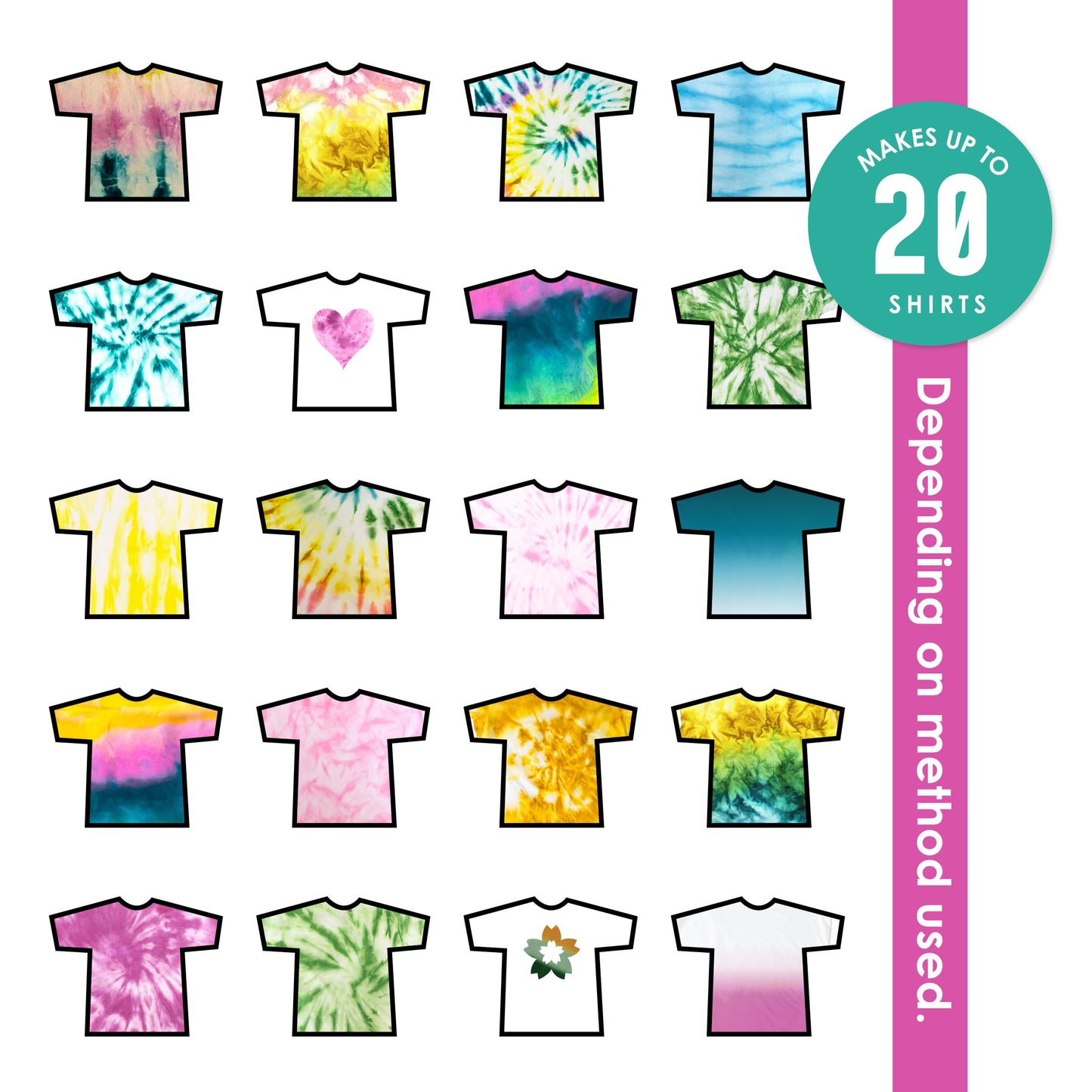 S.E.I. Natural Fade Tie Dye Kit, Fabric Dye Spray Set, Easy Clean Up, Easy Application, Spray Tie Dye Kit - 8 Pack of Colors