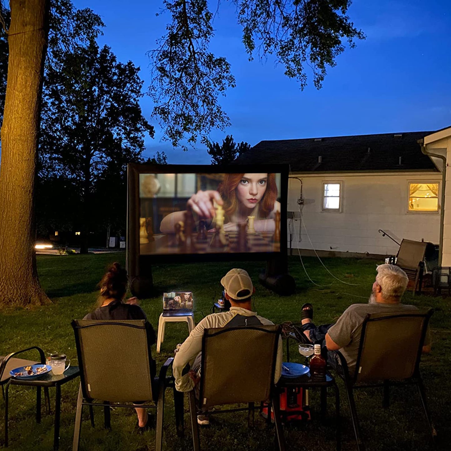 XHYCPY Inflatable Projector Screen 15ft Inflatable Movie Screen Outdoor with Air Blower and Storage Bag, Easy Set up, Front and Rear Projection for Outdoor Movie Night Backyard Pool Fun