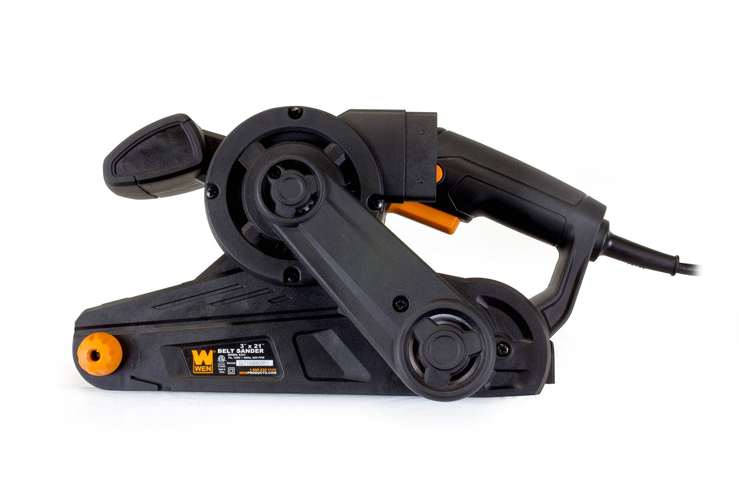 WEN 6321 7-Amp 3 in. x 21 in. Corded Belt Sander with Dust Bag , Black