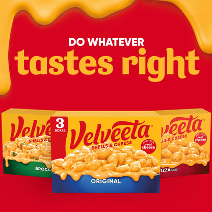 Velveeta Shells & Cheese Original Shell Pasta & Cheese Sauce, 3 ct Pack, 12 oz Boxes
