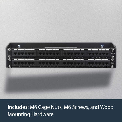 StarTech.com 2U Hinged Wall Mount Patch Panel Bracket - 6 inch Deep - 19" Patch Panel Swing Rack for Shallow Network Equipment- 22lbs (WALLMOUNTH2), Black