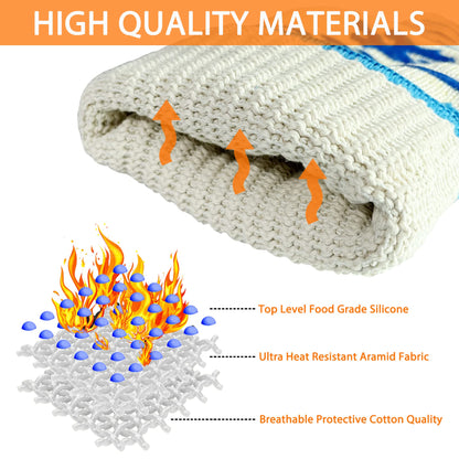 BBQ Gloves, Oven Gloves Original 2 Pack1472℉ Extreme Heat Resistant, Grilling Gloves Silicone Non-Slip Oven Mitts, Kitchen Gloves for BBQ, Grilling, Cooking, Baking