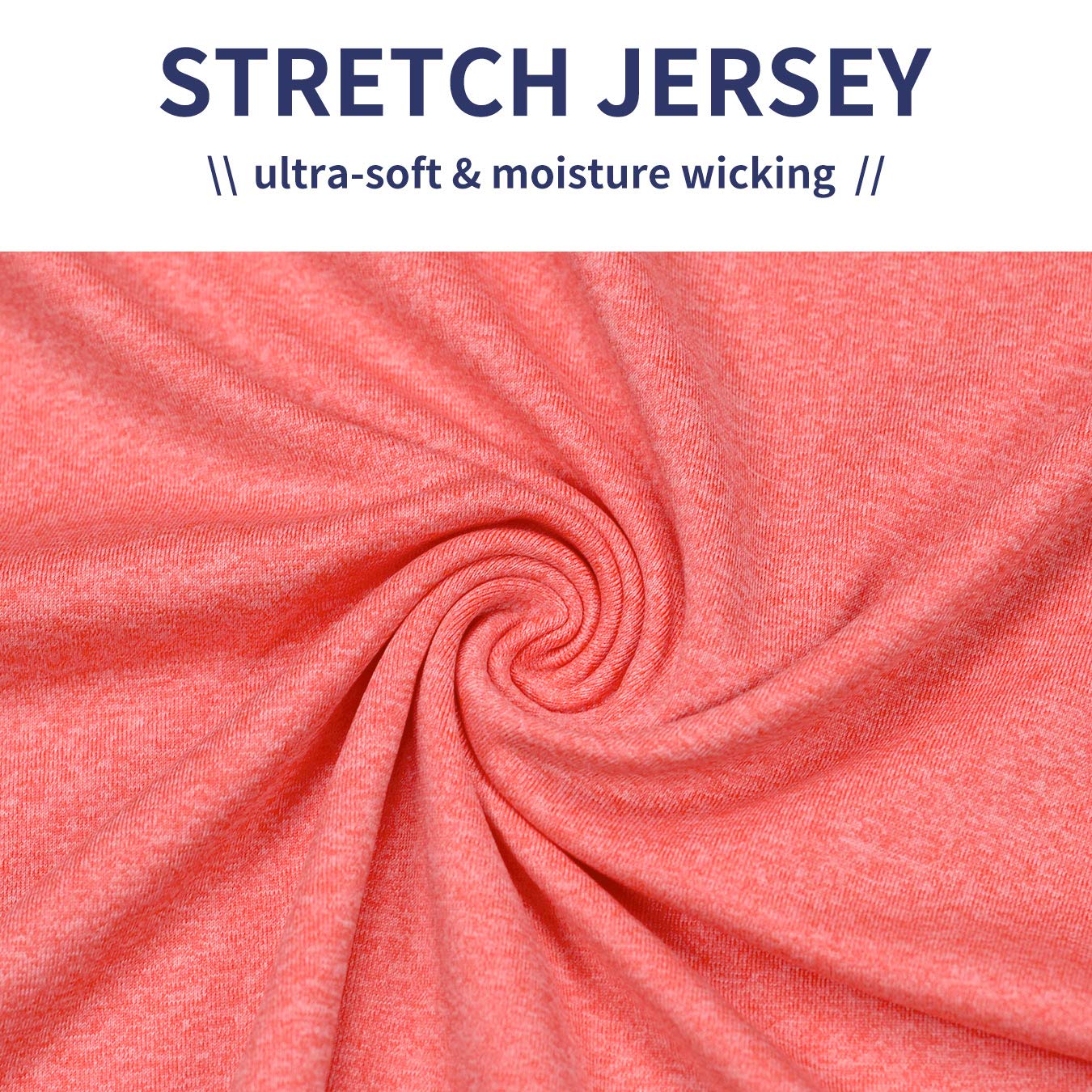 Athletic Shirts for Women Dry Fit Lightweight Short Sleeve(Fiery Coral Heather,S)