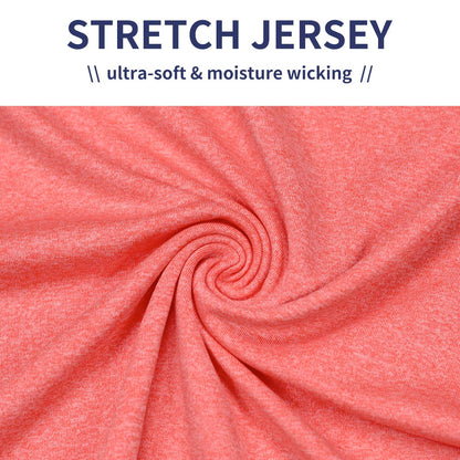 Athletic Shirts for Women Dry Fit Lightweight Short Sleeve(Fiery Coral Heather,S)