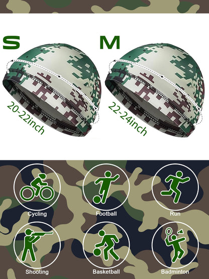 SATINIOR 6 Pcs Cooling Skull Cap Helmet Liner Sweat Wicking Cap Hard Hat Liner for Men Women Sports Cycling Running(Cool Patterns)