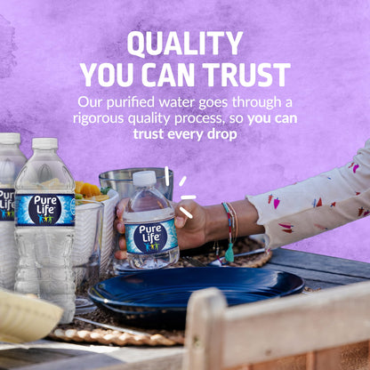 Pure Life Purified Water Bottles, 24 Pack - Still Bottled Water Enhanced with Minerals for a Crisp Taste, Plastic Bottles - 16.9 Fl Oz