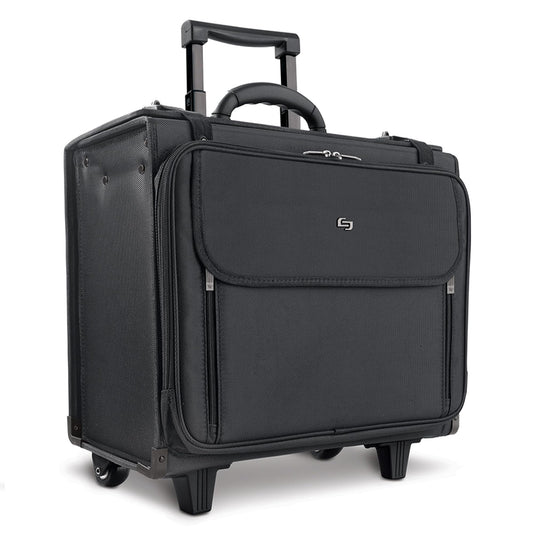 Solo New York Rolling Catalog Case with Wheels - Roller Laptop Bag, Wheeled Briefcase for Women & Men, Carry On Size for Travel, Litigation Bag for Lawyers, Fits 17.3" Computer - Morgan, Black