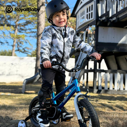 Royalbaby Kids Bike Boys Girls Freestyle BMX Bicycle with Training Wheels Kickstand Gifts for Children Bikes 16 Inch Blue