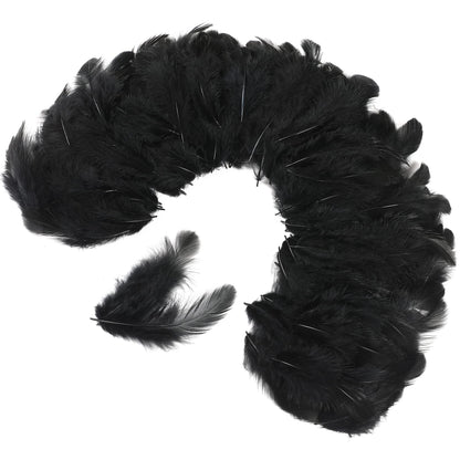 Soarer Black Craft Feathers Bulk - 300pcs 3-5inch Natural Feathers for Wedding Home,Dream Catcher Supplies,DIY Crafts and Halloween Holiday Party(Black)