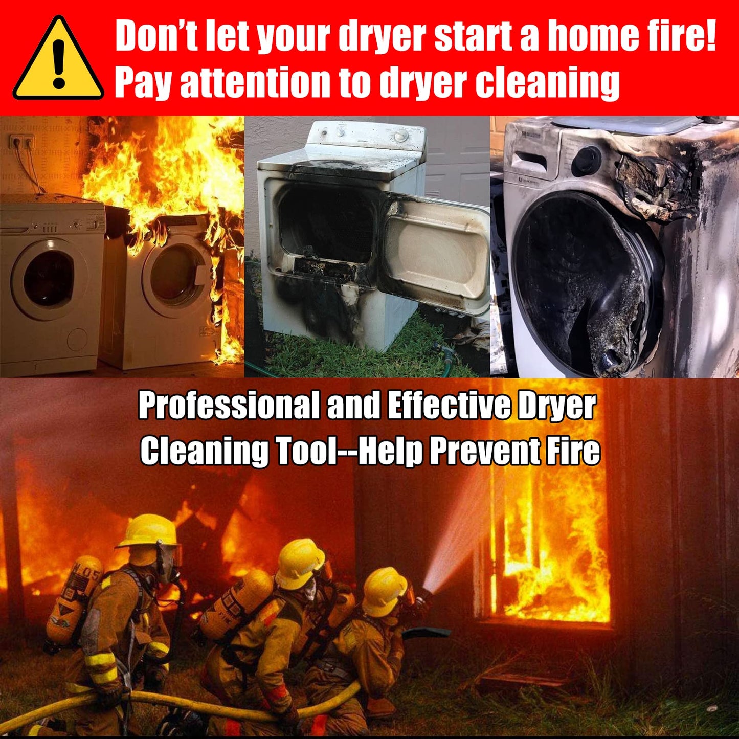 Sealegend Dryer Vent Cleaner Kit Dryer Lint Vac Attachment with Brush, Lint Remover, Dryer Vent Vacuum Hose Cleaning Tools, Blue