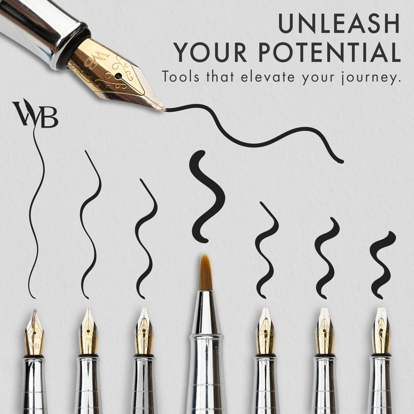 Wordsworth & Black Calligraphy Pen Gift Set, Includes Bottle, 6 Cartridges, Refill Converter, 6 Replacement Nibs, Premium Package, Journaling, Smooth Writing Pens [Black Chrome]